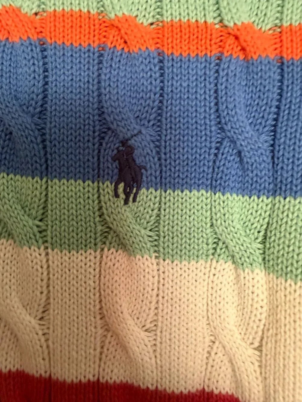 Ralph Lauren Women’s Stripe Cable Knitted Polo Shirt Size S - Picture 4 of 7